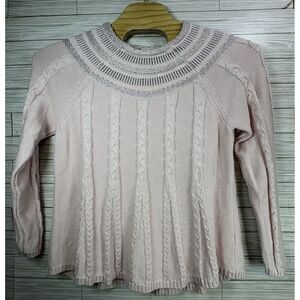 Soft Surroundings‎ Women's Pink & Silver Metallic Sweater Pullover Size XL